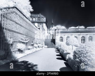 Europa, Deutschland, Hessen, Mittelhessen, Taunus, Weilburg, Renaissanceschloss, Burggarten vor der unteren Orangerie Stockfoto