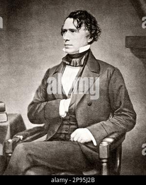 Franklin Pierce ( 1804 - 1869 ) , 14. Präsident der Vereinigten Staaten vom 4. März 1853 bis 4. März 1857 - Presidente della Repubblica . - USA - Rituto - Portrait - Cravatta - Krawatte - Kragen - colletto - VEREINIGTE STAATEN - UNITI ---- Archivio GBB Stockfoto