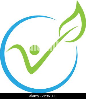 Person und Blätter, Chiropraktiker, Naturheilkunde und Gärtner Logo, Icon Stock Vektor