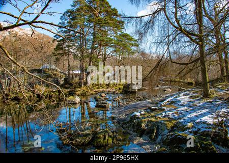 Pretty Elter Water im Langdale Valley, Lake District National Park, Cumbria, Großbritannien Stockfoto