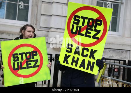 Proteste in London gegen die geplante ULEZ-Erweiterung Stockfoto