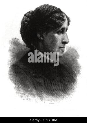 1888 , USA : Portrait of american Woman Writer and Romanautor LOUISA MAY ALCOTT ( 1832 - 1888 ) . Sie ist vor allem bekannt für den Roman „Little Women“ ( PICCOLE DONNE ), der 1868 veröffentlicht wurde. Dieser Roman basiert lose auf ihren Kindheitserfahrungen mit ihren drei Schwestern . - LETTERATO - SCRITTORE - LETTERATURA - Literatur - PORTRÄT - RITRATTO - Gravur - Incisione - profilo - Profil - Archivio GBB Stockfoto