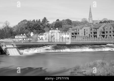 Trews Wehr auf dem Fluss exe in Exeter Stockfoto
