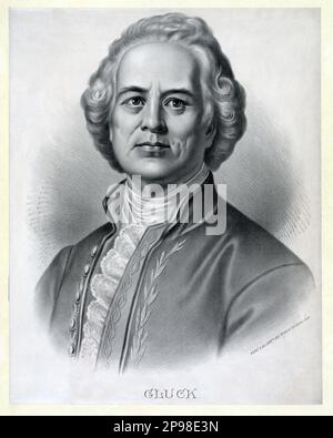 Der gefeierte deutsche Musikkomponist Gluck, Cristoph Willibald Ritter von GLUCK ( 1714 - 1787 ). Einer der wichtigsten Opernkomponisten und der erste Reformer der klassischen Musikzeitalter, der insbesondere für Orfeo ed Euridice in Erinnerung gerufen wurde. Er ist auch als Musiklehrer von Marie Antoinette in Erinnerung, die als Königin von Frankreich Gluck förderte und sein Schutzpatron war. Manche betrachten ihn als Vater des Rokoko und des klassischen Zeitalters der Musik--zumindest in der Oper. Glucks Opernreformen, mit denen alles, was unradikal war, eliminiert wurde, waren ein Wendepunkt in der Musikgeschichte. - MUSICA CLASSICA - BAROCCA - KLASSISCH - Stockfoto