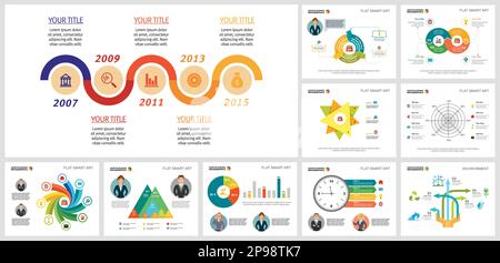 Collage kreativer Business Infografiken für Management Stock Vektor