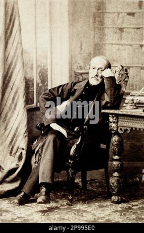 1860 Ca : der italienische Politiker GIUSEPPE MAZZINI ( 1805 - 1872 ) . Foto von Cesare Bernieri , Torino - POLITIKER - POLITICA - POLITIC - Unità d' Italia - Risorgimento - foto Storiche - foto storica - Portrait - Rituto - Bart - barba --- Archivio GBB Stockfoto