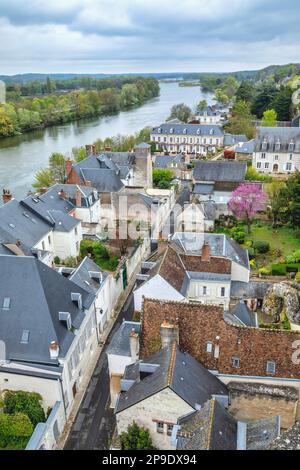 Blick auf Amboise vom Königlichen Schloss, Centre-Val de Loire, Frankreich Stockfoto