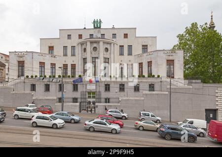 Belgrad, Serbien - Mai 24 2019: Französische Botschaft gegenüber dem Kalemegdan-Park. Stockfoto