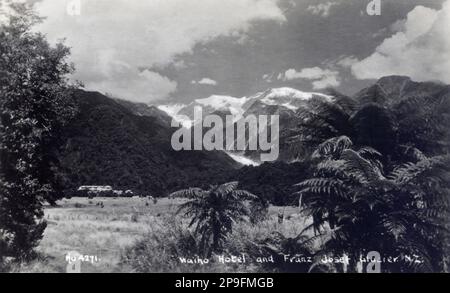 Franz-Josef-Gletscher, Westland, Neuseeland, ca. 1920 Stockfoto