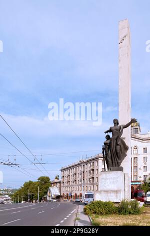Chisinau, Moldawien - Juni 26 2018: Denkmal für die Befreier von Chisinau auf dem Constantin Negruzzi Boulevard. Stockfoto
