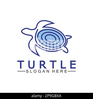 Schildkrötensymbol, Vektordarstellung für Meeresschildkröten, Logo für Schaltflächen, Websites, mobile Apps und andere Designanforderungen Stock Vektor
