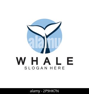 Whale-Tail-Logo Vektordesign. Grafik-Symbol für Walschwanz Stock Vektor