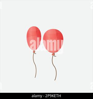 Stücklistensymbol auf transparentem Hintergrund isoliert. Vector realistisch rot festliche 3D Helium Ballon Vorlage für Jubiläum, Geburtstagsfeier Design. Stock Vektor
