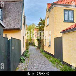 Historische Architektur von Dragor. Olld Häuser in der historischen Stadt Dragoer, Kopenhagen, Dänemark. Stockfoto