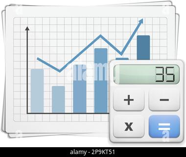 Finanzdiagramm und -Rechner, Vektor EPS10-Abbildung Stock Vektor