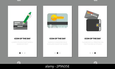 Symbolsatz für flache Kreditkartensicherheit Stock Vektor