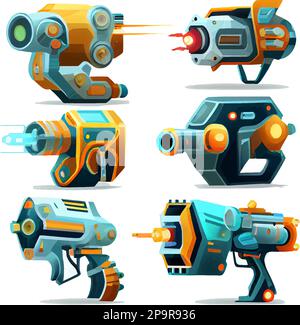 vektorset-Illustration im Feuerwehrauto-Stil Stock Vektor