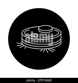 Symbol für die Farblinie des Roboter-Staubsaugers. Haushaltsgerät Stock Vektor