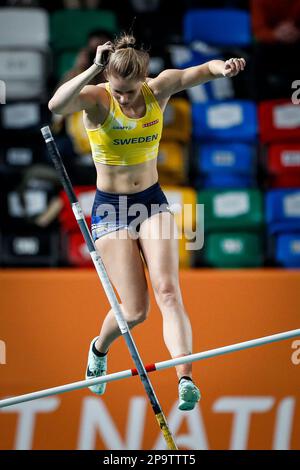 Istanbul, Türkei, 4. März 2023. Michaela Meijer aus Schweden nimmt an der Europameisterschaft der Leichtathletik 2023 - Tag 2 in der Atakoy Arena in Istanbul, Türkei, im Pole Vault Women Final Teil. 4. März 2023. Kredit: Nikola Krstic/Alamy Stockfoto