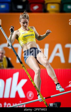 Istanbul, Türkei, 4. März 2023. Michaela Meijer aus Schweden nimmt an der Europameisterschaft der Leichtathletik 2023 - Tag 2 in der Atakoy Arena in Istanbul, Türkei, im Pole Vault Women Final Teil. 4. März 2023. Kredit: Nikola Krstic/Alamy Stockfoto