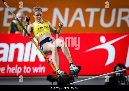 Istanbul, Türkei, 4. März 2023. Michaela Meijer aus Schweden nimmt an der Europameisterschaft der Leichtathletik 2023 - Tag 2 in der Atakoy Arena in Istanbul, Türkei, im Pole Vault Women Final Teil. 4. März 2023. Kredit: Nikola Krstic/Alamy Stockfoto