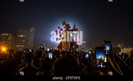 Ganapati Visarjan in Mumbai, Girgaon Chowpaty, Girgaum chowpatty Ganesh Visarjan, Ganesh Festival. Mumbai, Maharashtra, Indien Stockfoto