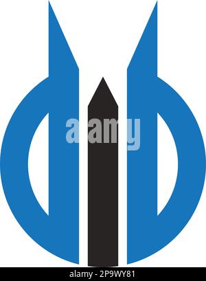 Logo mit Buchstaben D und I und Vektorsymboldesign mit Buchstaben B. Stock Vektor