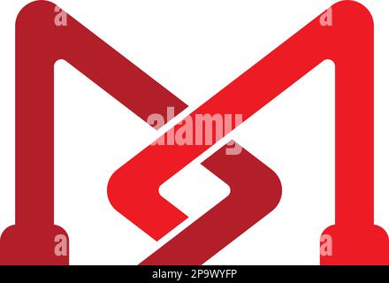 Design mit dem Logo „M“ für Vektorsymbole Stock Vektor