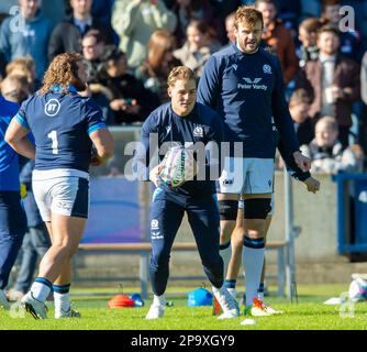 11. März 2023: Guinness Six Nations 2023. Der schottische Duhan van der Merwe führte BT Murrayfield, Edinburgh, im schottischen Team. Kredit: Ian Rutherford Alamy Live News Stockfoto