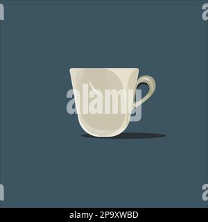 Realistisch weiße Kaffee- und Teetasse mit Rauchisolierung auf transparentem Hintergrund. Stock Vektor