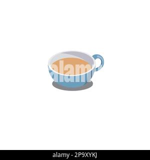 Realistisch weiße Kaffee- und Teetasse mit Rauchisolierung auf transparentem Hintergrund. Stock Vektor