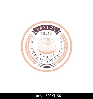 Bäckerei Logo mit Stil modern für Business Brotladen, Gebäck, Kuchen Shop, Patisserie, Hausbäckerei Stock Vektor