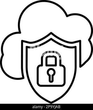 Sicherheit, Symbol für Cloud-Schutz. Schönes Design und vollständig editierbare Vektor für den kommerziellen Einsatz, gedruckte Dateien und Präsentationen, Werbematerialien Stock Vektor