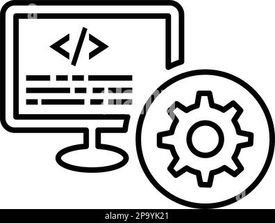 Codierungseingang, Programmiersymbol. Schönes Design und vollständig editierbare Vektor für den kommerziellen Einsatz, gedruckte Dateien und Präsentationen, Werbematerialien, Stock Vektor