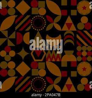 Geometrische Formen farbenfroher Vektorhintergrund, mehrfarbige geometrische Formen Elemente Hintergrund, Mosaikmuster Stockfoto