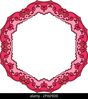 Dekorativer Rahmen, Farbe Magenta, kreisförmiges Zierelement Stock Vektor