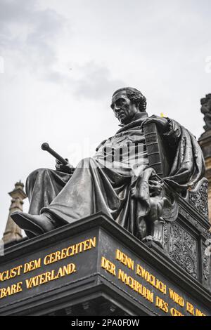 DRESDEN, DEUTSCHLAND. 27. Juli 2020. Friedrich-August-Statue in Dresden. Kredit: Ant Palmer/Alamy Stockfoto