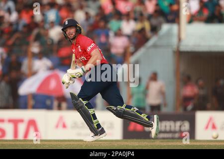 Jos Buttler beim Bangladesch-England-1. T20I-Spiel von drei Spielserien im Zahur Ahmed Chowdhury Cricket Stadium, Sagorika, Chattogram, Bangladesch. Stockfoto