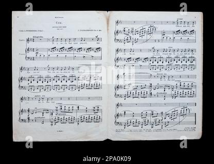 Vintage-Noten " Dream. Komposition 8, Nr. 5. Für Stimme und Klavier." Von Sergei Rachmaninoff, UdSSR, 1936. Stockfoto