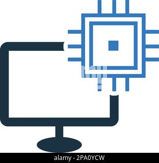 Chip, Prozessor-Symbol wird bei der Gestaltung und Entwicklung von Websites, Werbung, Printmedien, Web oder jede Art von Design-Projekt. Stock Vektor