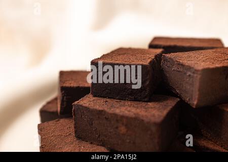 Weiches und süßes Dessert Pavé Schokolade Stockfoto