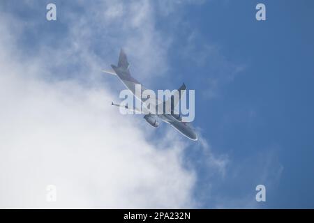 Chiangmai, Thailand - Dezember 12 2022: HS-TXC Airbus A320-200 von Thai Smile Airway. Fahren Sie vom Flughafen Chiangmai nach Bangkok Suvarnabhumi. Stockfoto