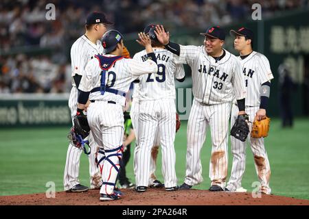 Tokio, Japan. 11. März 2023. Japan Team Group (JPN) Baseball : 2023 World Baseball Classic First Round Pool B Spiel zwischen der Tschechischen Republik und Japan im Tokyo Dome in Tokio, Japan . Kredit: CTK Photo/AFLO/Alamy Live News Stockfoto