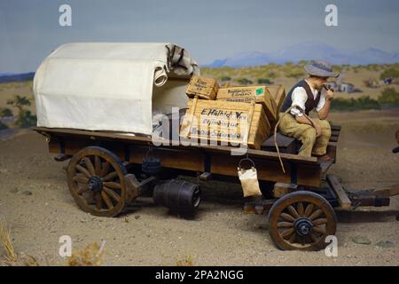 Modell eines Ochsenkarts, Swakopmund Museum, Swakopmund, Republik Namibia Stockfoto