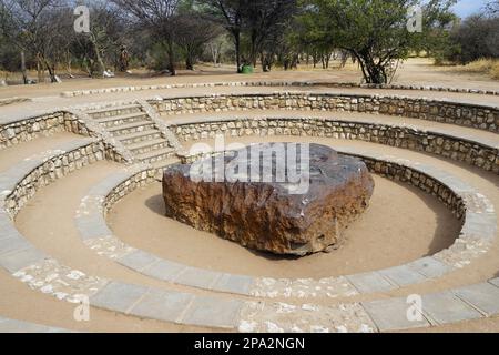 Hoba-Meteorit, der größte Meteorit der Erde, Hoba West Farm, Republi, Hoba, Namibia Stockfoto