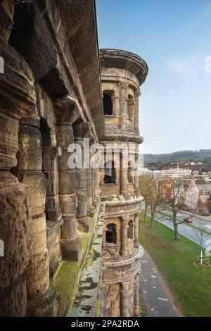 Porta Nigra View - Trier, Deutschland Stockfoto