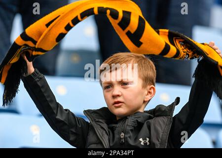 Coventry, Großbritannien. 11. März 2023. Hull City Fans vor dem Sky Bet Championship-Spiel Coventry City vs Hull City in der Coventry Building Society Arena, Coventry, Großbritannien, 11. März 2023 (Foto von Ben Roberts/News Images) in Coventry, Großbritannien, am 3./11. März 2023. (Foto: Ben Roberts/News Images/Sipa USA) Guthaben: SIPA USA/Alamy Live News Stockfoto