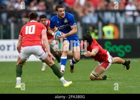 Rom, Italia. 11. März 2023. Edoardo Padovani von Italien während des sechs-Nationen-Rugby-Spiels zwischen Italien und Wales im Stadio Olimpico in Rom am 11. März 2023. Foto: Antonietta Baldassarre/Insidefoto Credit: Insidefoto di andrea staccioli/Alamy Live News Stockfoto