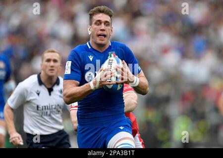 Rom, Italia. 11. März 2023. Federico Ruzza von Italien während des sechs-Nationen-Rugbyspiels zwischen Italien und Wales im Stadio Olimpico in Rom am 11. März 2023. Foto: Antonietta Baldassarre/Insidefoto Credit: Insidefoto di andrea staccioli/Alamy Live News Stockfoto