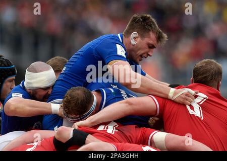 Rom, Italia. 11. März 2023. Federico Ruzza von Italien während des sechs-Nationen-Rugbyspiels zwischen Italien und Wales im Stadio Olimpico in Rom am 11. März 2023. Foto: Antonietta Baldassarre/Insidefoto Credit: Insidefoto di andrea staccioli/Alamy Live News Stockfoto